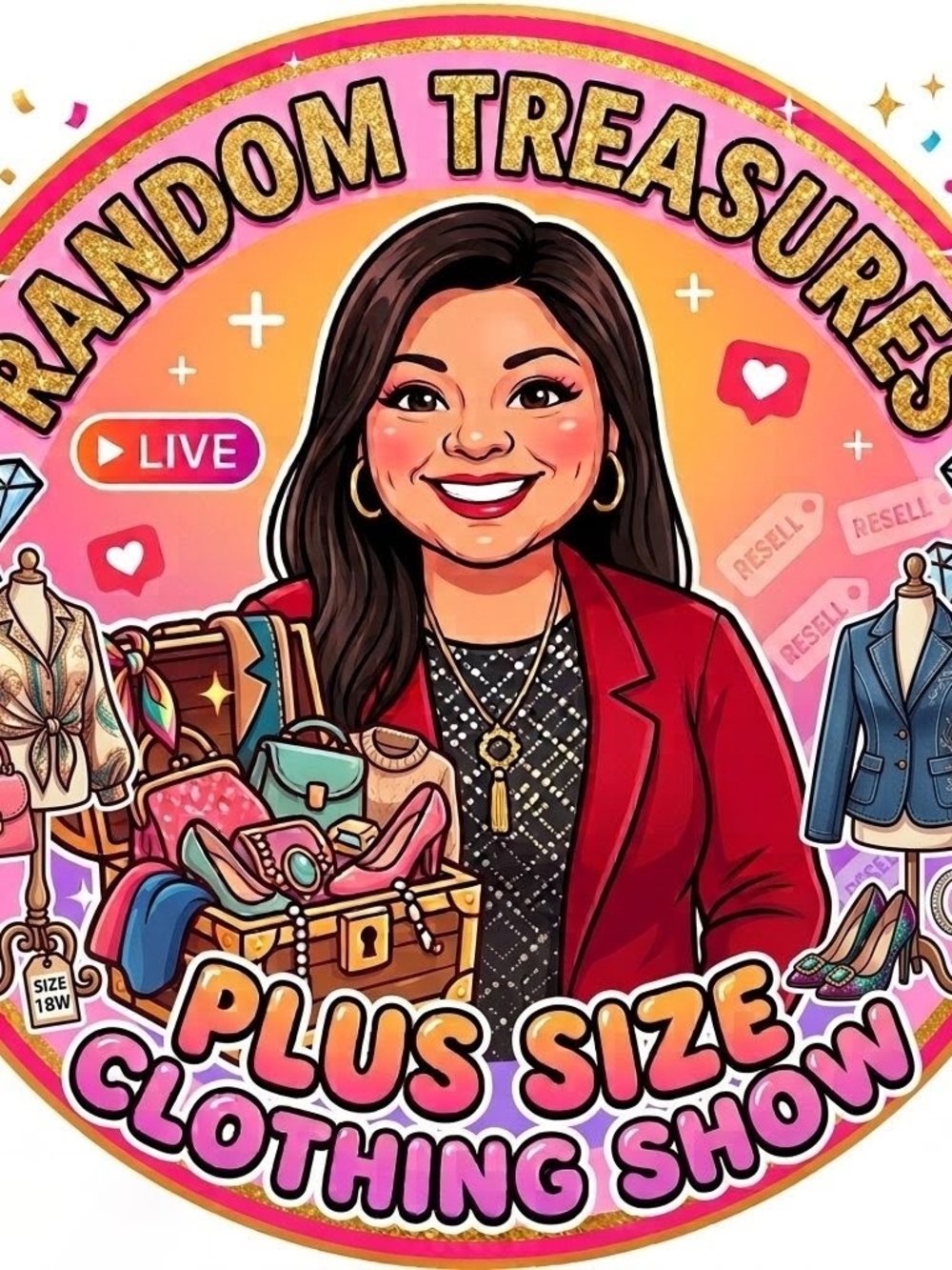 Plus Size Clothing Show Graphic Tee Art - Pink & Gold